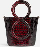 Fini Infinity Bag - Burgundy and Black Crocodile Embossed