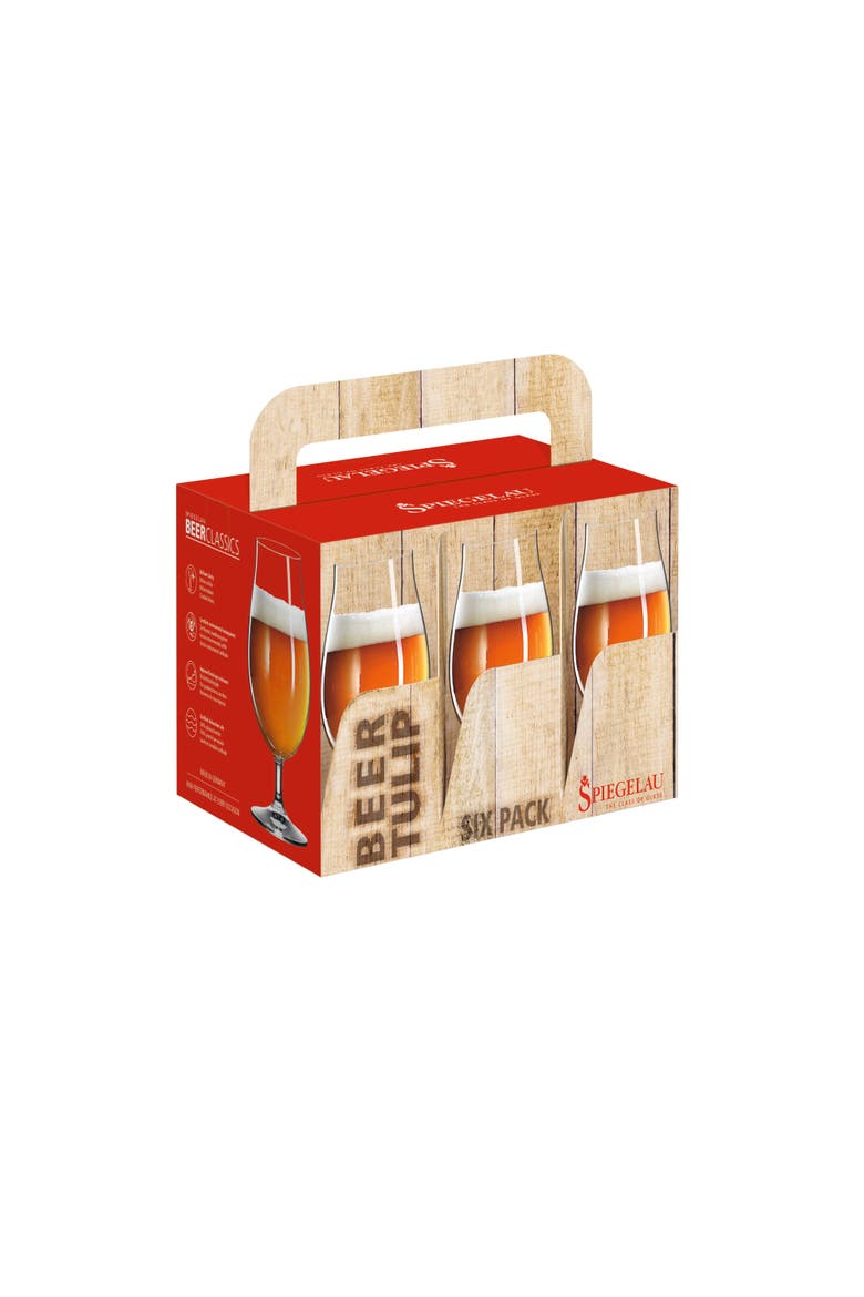 Tulip Beer Glass Set of 6, Alternate, color, Clear