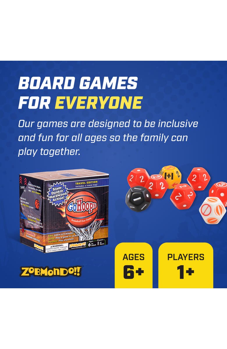Zobmondo!! GoHoops Basketball Dice Game, Alternate, color, Multicolored