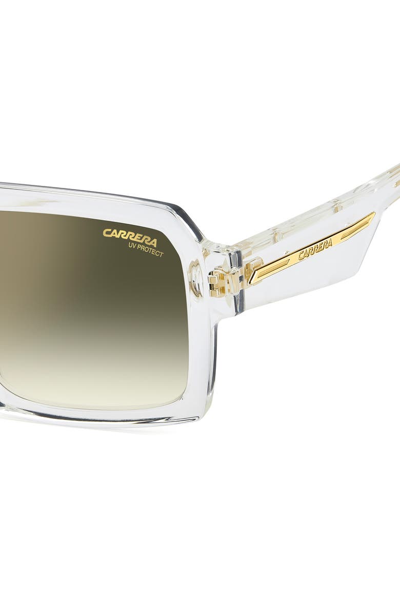 Carrera Eyewear Victory C 55mm Rectangular Sunglasses, Alternate, color, Crystal Gold/ Green