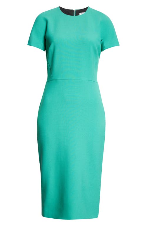 Victoria Beckham Intricately Woven Fitted Midi Dress In Peacock