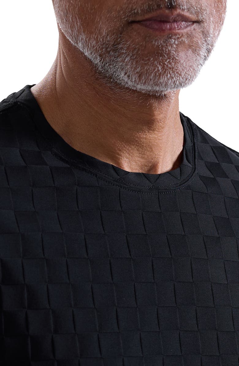 Bugatchi Geo Textured Cotton T-Shirt, Alternate, color, Black