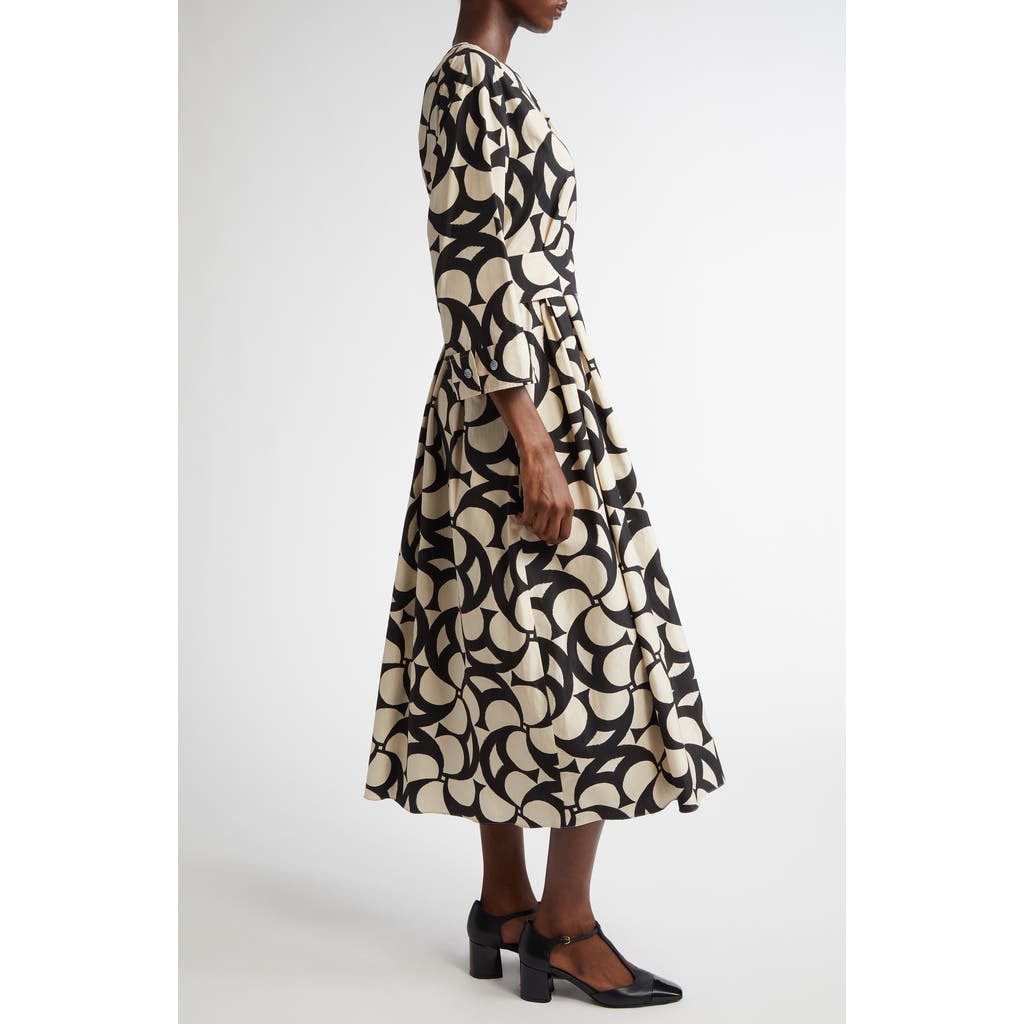 Max Mara Alice Print Shirtdress In Black