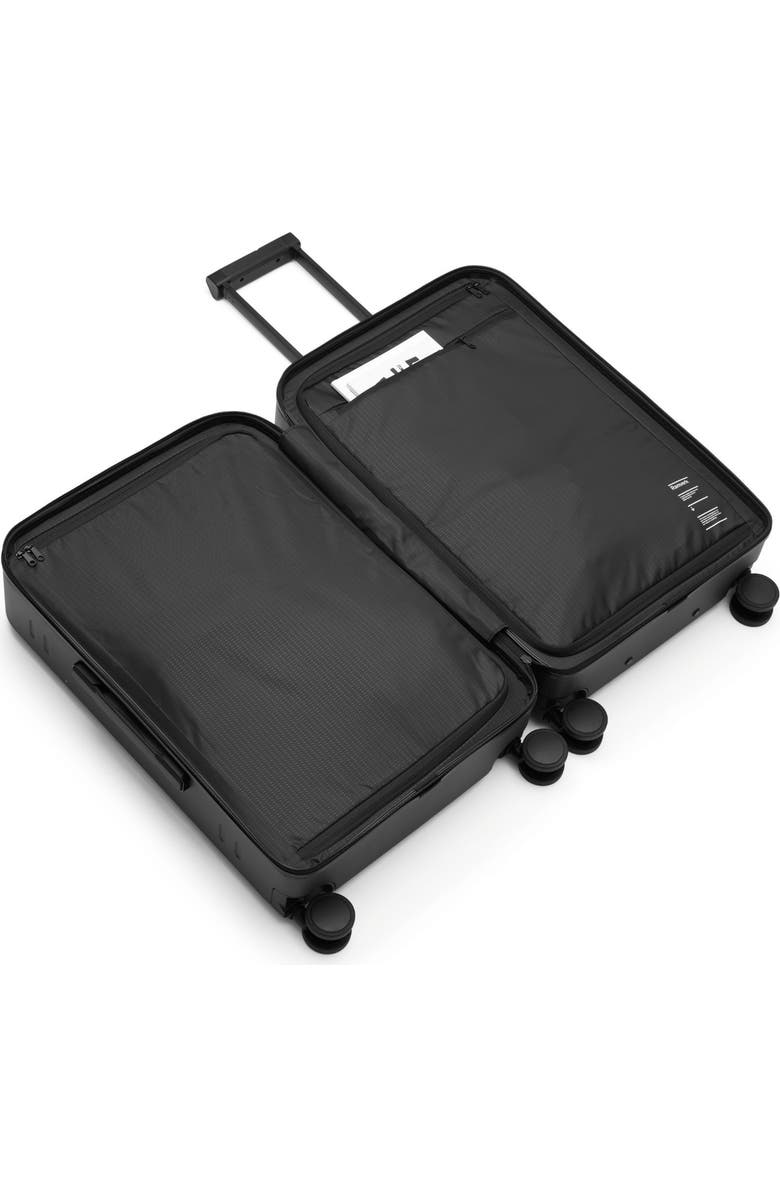 D_b_ Ramverk Compact Hard-Shell 24 Inch Checked Luggage Spinner with Zipper, Alternate, color, Black Out