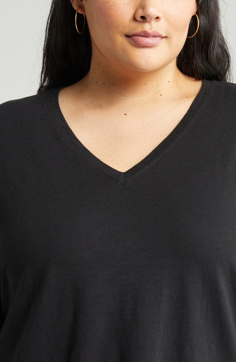 Eileen Fisher Easy V-Neck Organic Cotton Top, Alternate, color, 