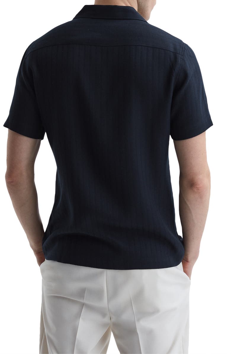 Reiss Vitus Textured Short Sleeve Button-Up Camp Shirt, Alternate, color, 