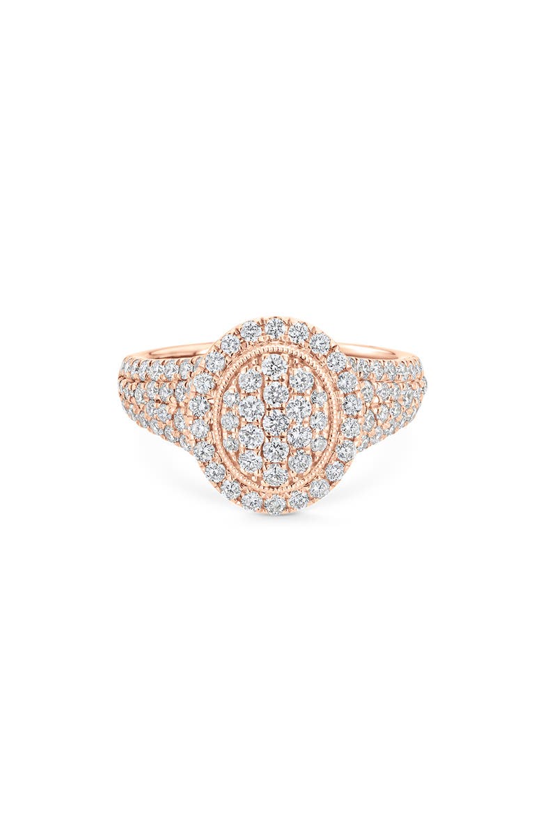 Sara Weinstock Veena Pavé Diamond Oval Pinky Ring, Main, color,