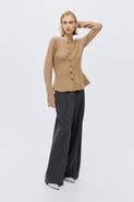 H&M Rib-knit Peplum Cardigan