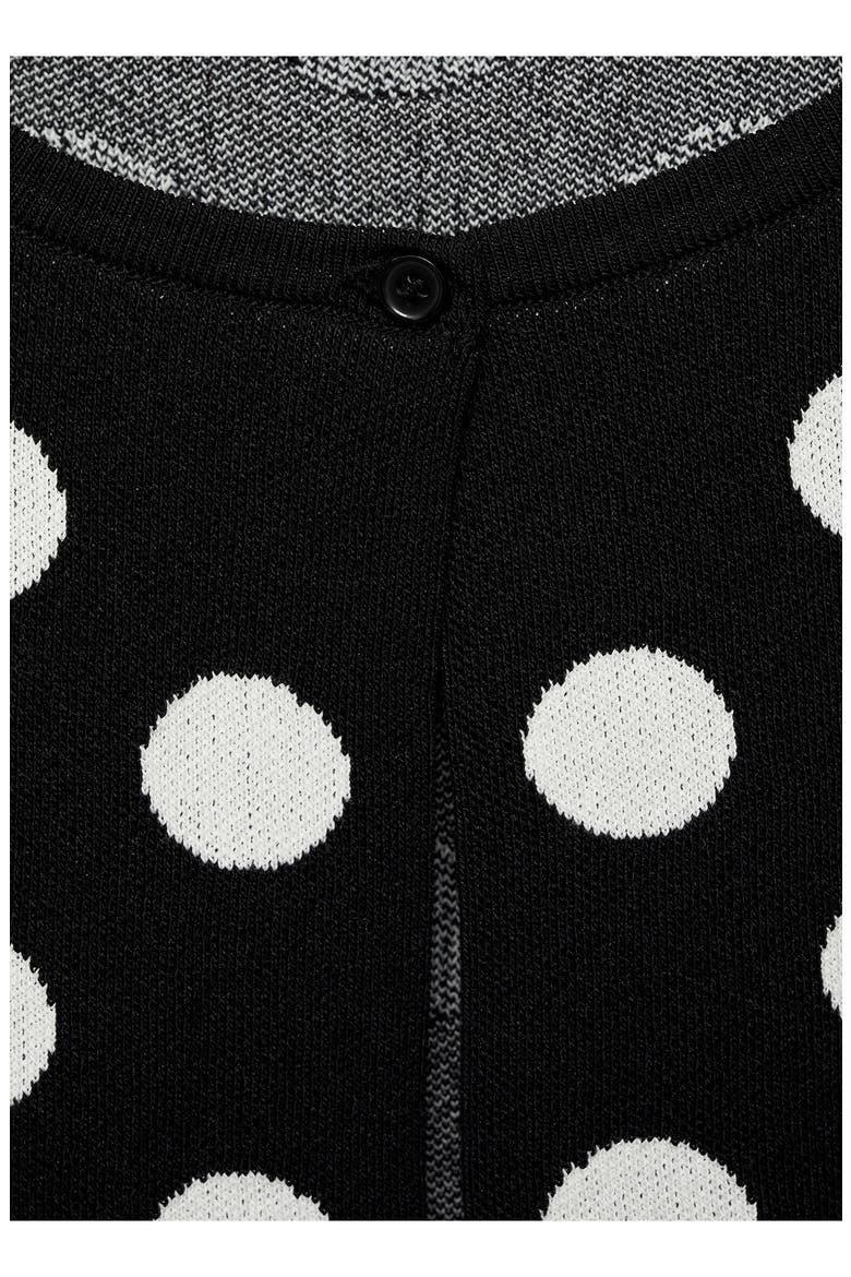Polka Dot Cardigan, Alternate, color, BLACK