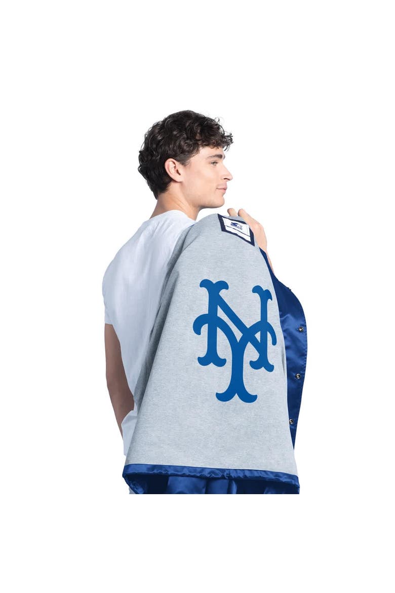 Men's Starter  Royal New York Mets Cooperstown Collection Point Man Full-Snap Coaches Jacket, Alternate, color, Royal