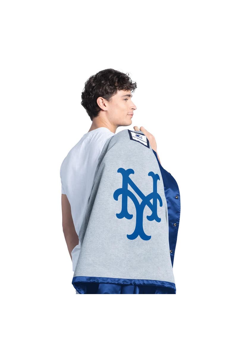 STARTER Men's Starter  Royal New York Mets Cooperstown Collection Point Man Full-Snap Coaches Jacket, Alternate, color, Royal