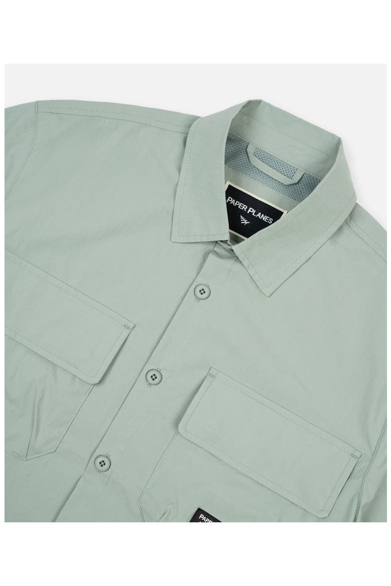 Utility Short Sleeve Button-Up Shirt, Alternate, color, SAGE
