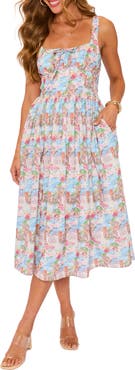 VICI Collection Delilah Landscape Print Midi Dress