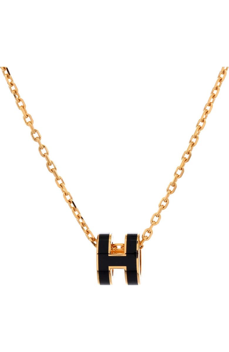 Pre-Owned Hermes Pop H Pendant Chain Necklace Metal and Enamel Mini, Main, color, Gold