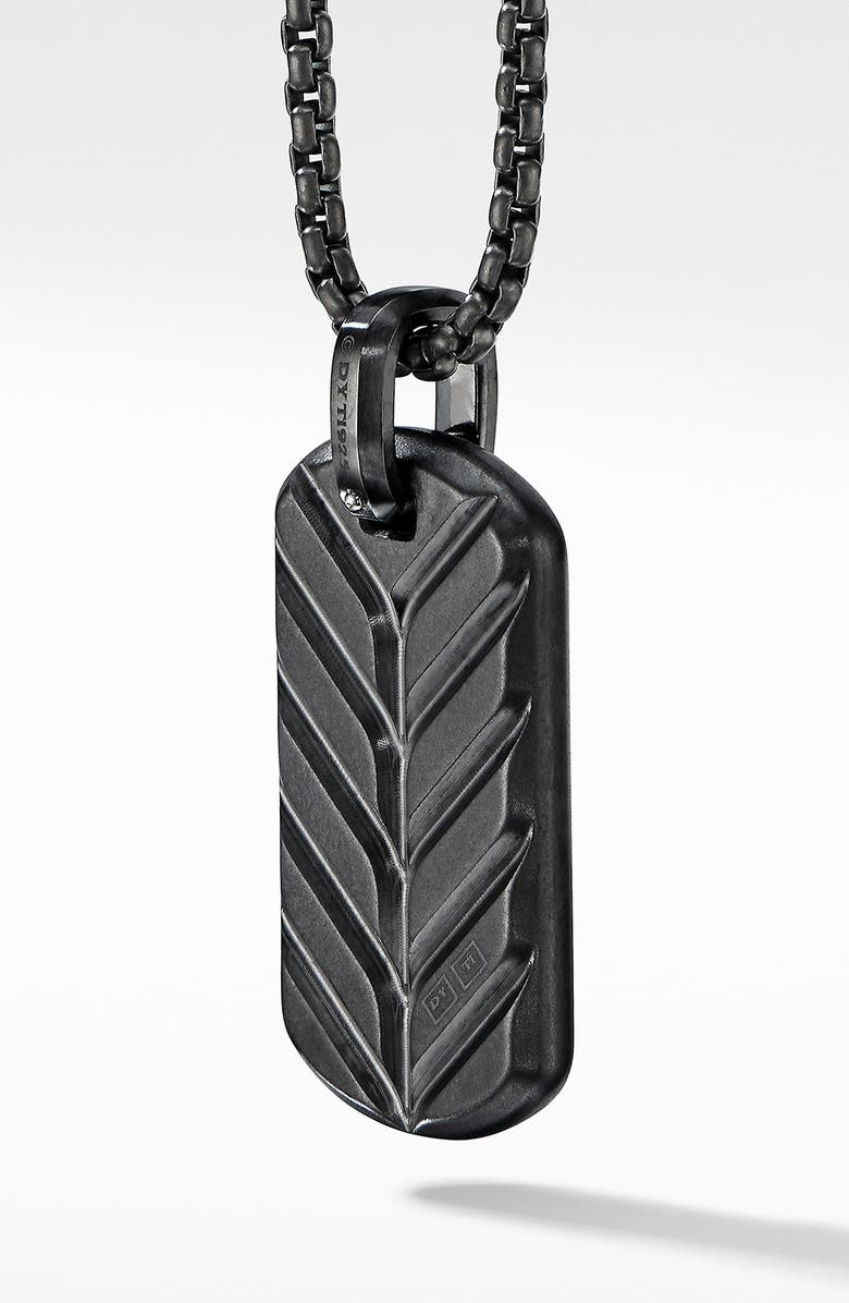 David Yurman Streamline<sup>®</sup> Black Titanium Tag with Black Diamonds, Alternate, color, 