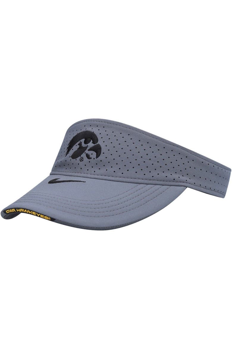 Men's Nike Gray Iowa Hawkeyes 2021 Sideline Performance Visor, Main, color, Gray
