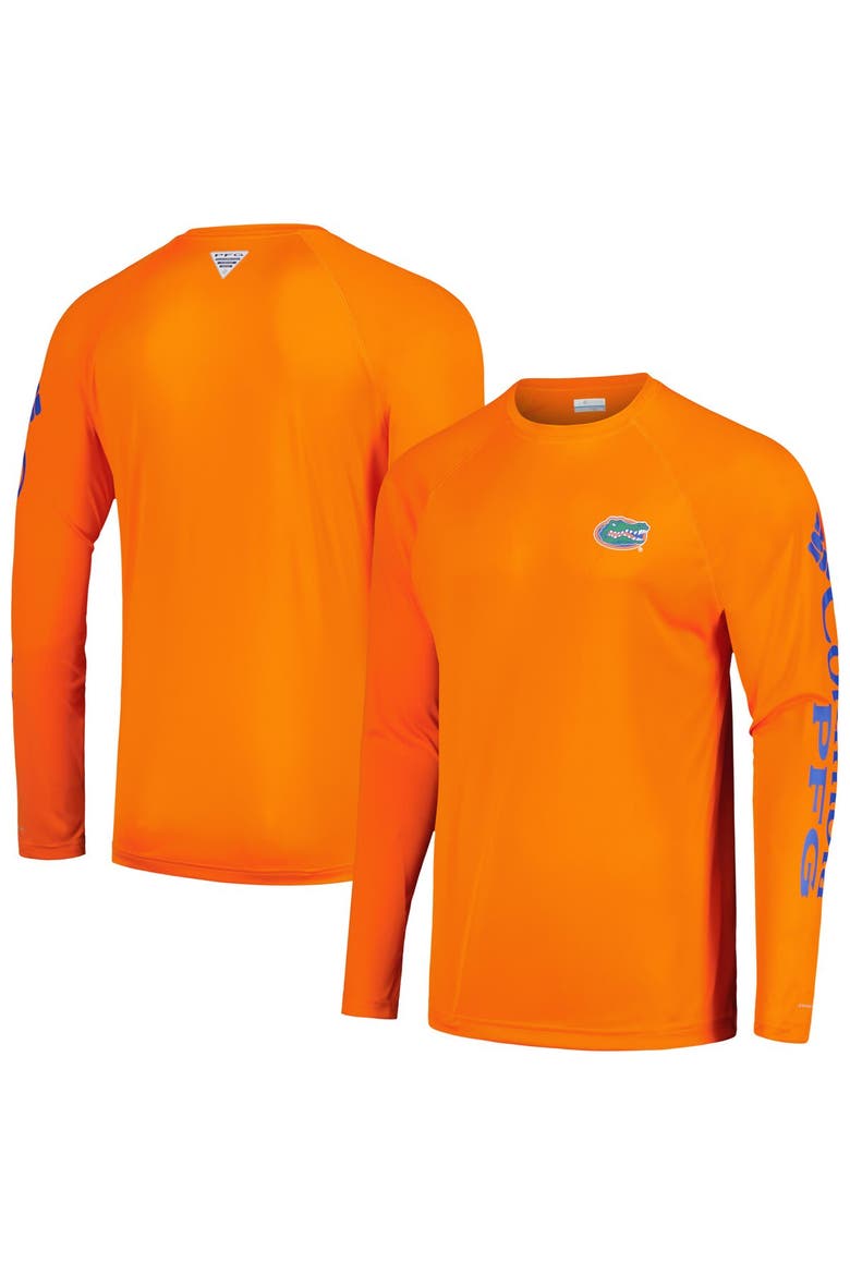 Men's Columbia Orange Florida Gators Terminal Tackle Omni-Shade Raglan Long Sleeve T-Shirt, Main, color, Orange