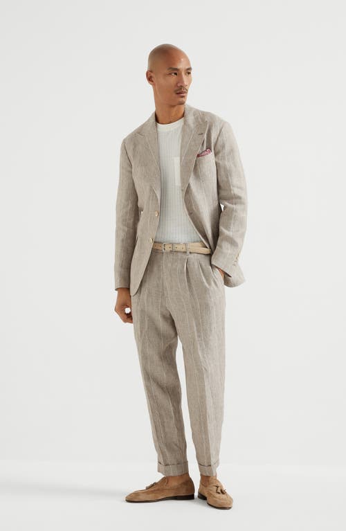 BRUNELLO CUCINELLI BRUNELLO CUCINELLI WIDE CHALK STRIPE TROUSERS 