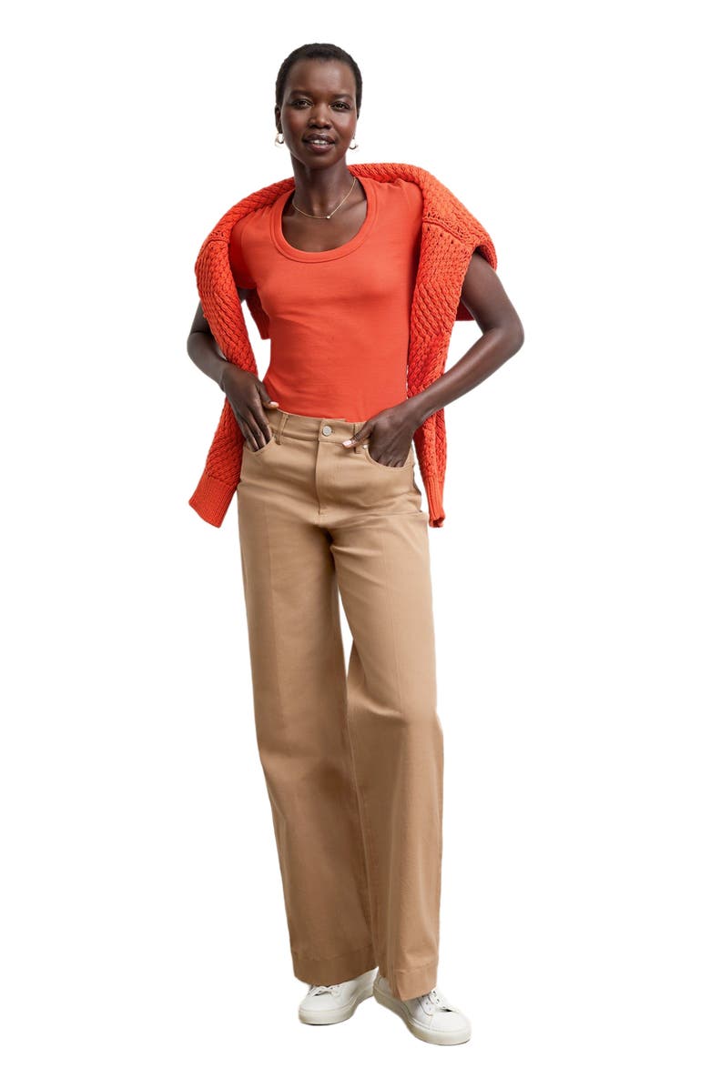 M.M.LaFleur Avi Scoopneck T-Shirt - Organic Ribbed Pima Cotton, Alternate, color, 