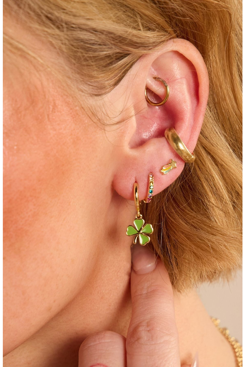 Pave Rainbow Huggie Earrings, Alternate, color, Rainbow