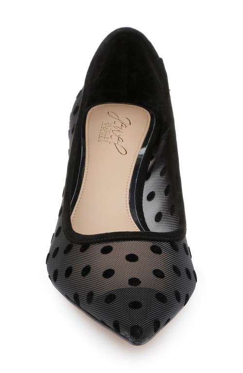 Jewel Badgley Mischka Elena Pointed Cap Toe Pump In Black