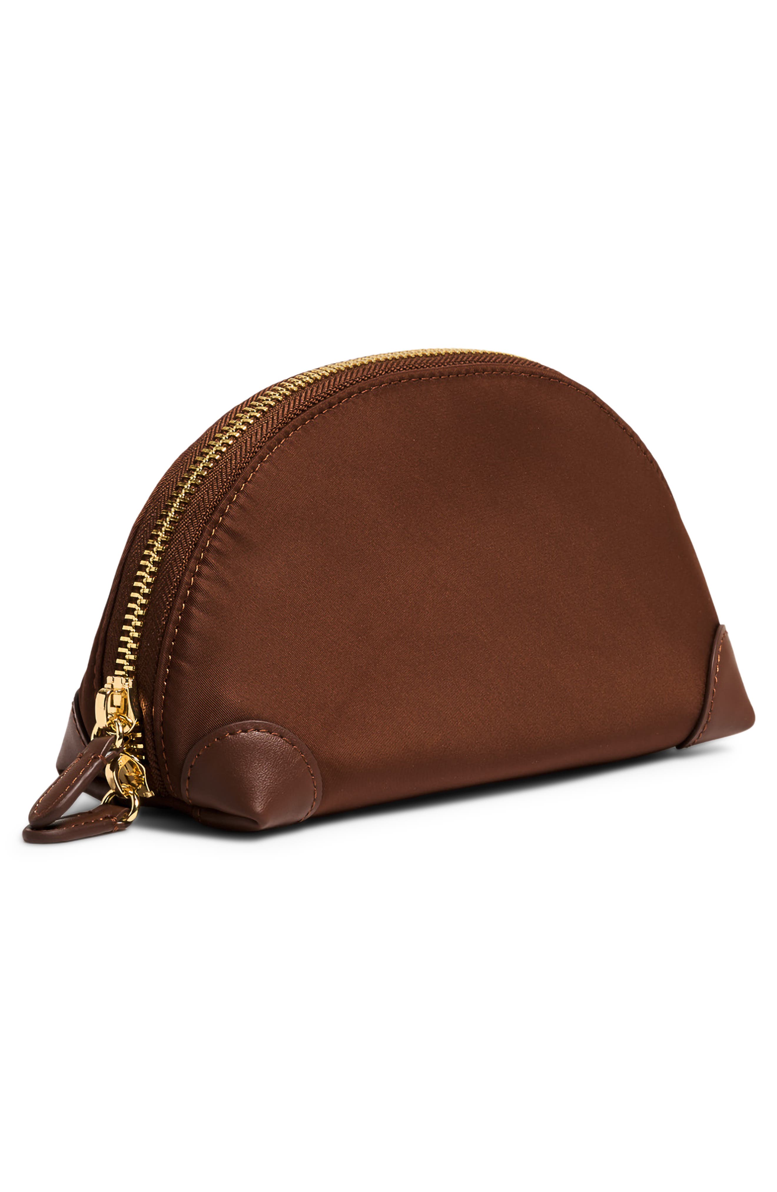Mini Curved Nylon Pouch, Alternate, color, ESPRESSO