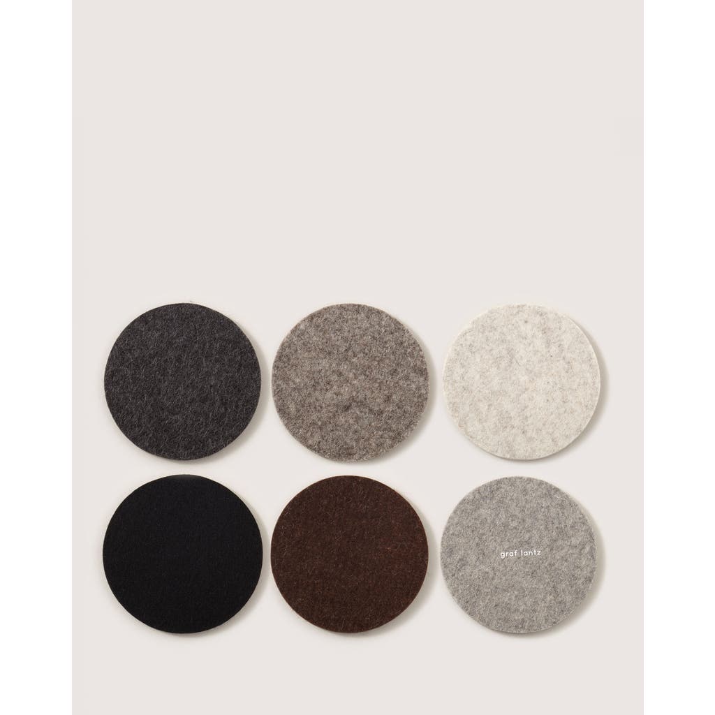 Graf & Lantz Graf Lantz Bierfilzl Merino Wool Round Coaster Multi 6 Pack In Earth