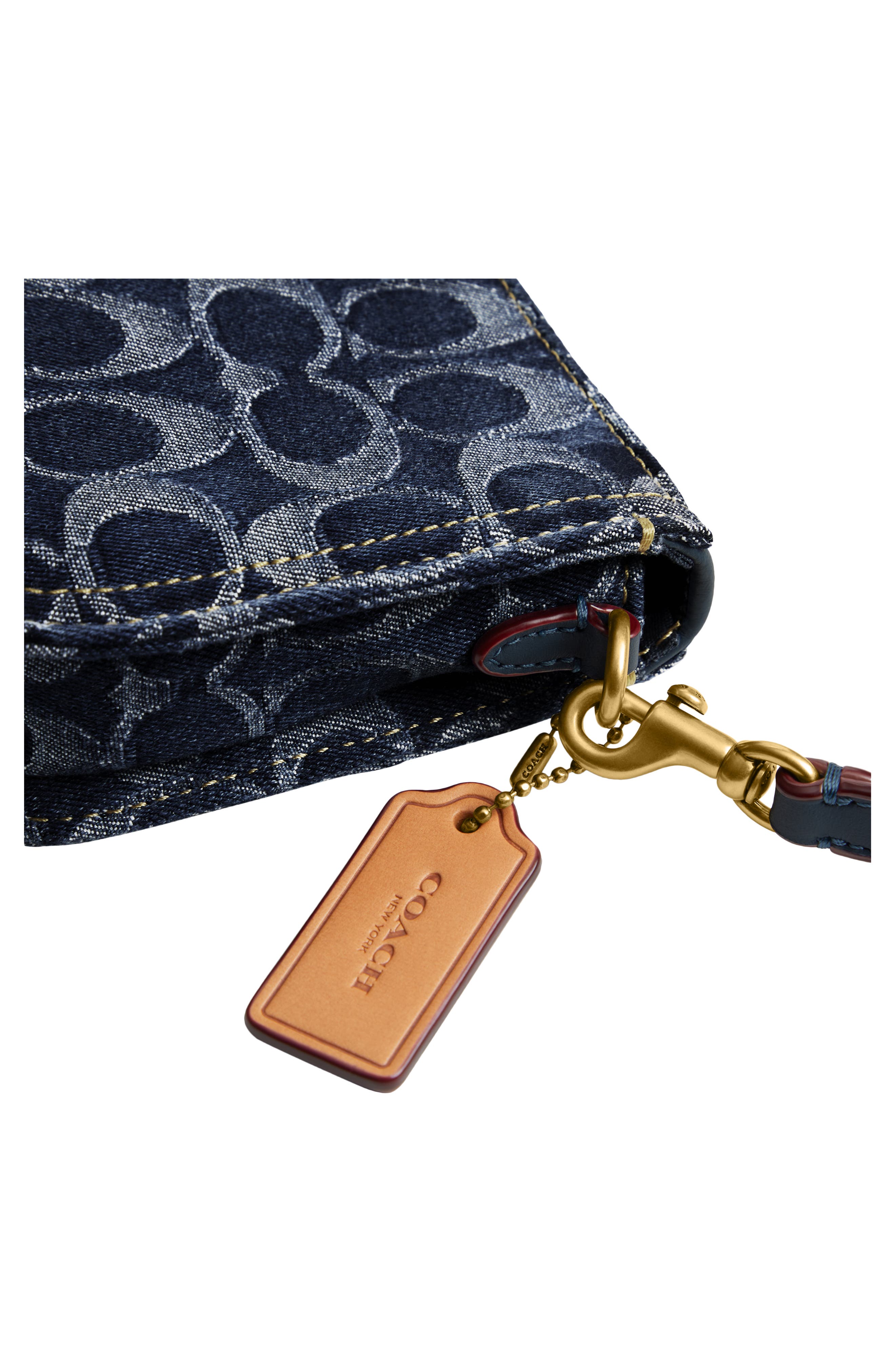 Logo Monogram Convertible Denim Clutch, Alternate, color, B4/ BLUE