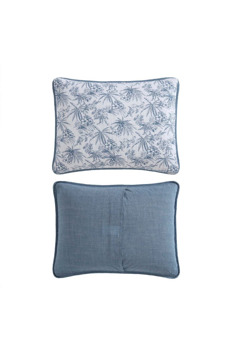 Tommy Bahama Pen and Ink Palm Print Queen Quilt & Shams Set, Alternate, color, Dark Blue
