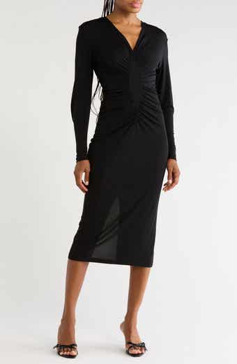 Mandana V-Neck Ruched Jersey Dress