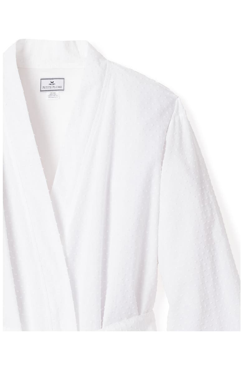 Swiss Dot Cotton Robe, Alternate, color, WHITE
