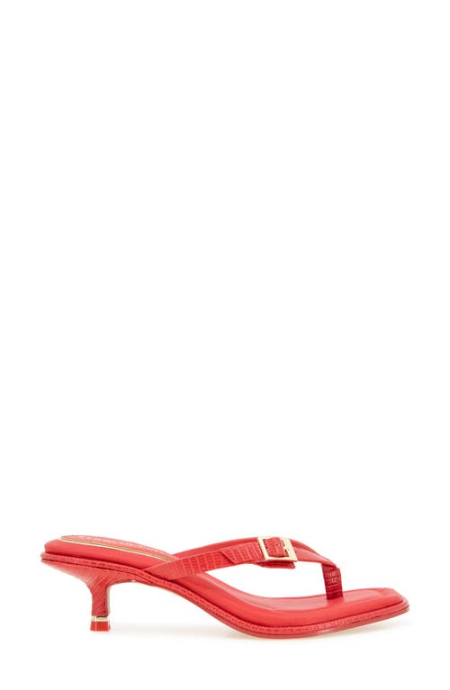 Kenneth Cole Gillie Kitten Heel Slide Sandal In Red Lizard