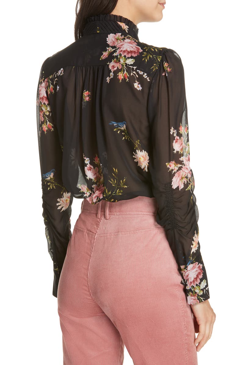 Joie Elzie Print Silk Blouse, Alternate, color, 