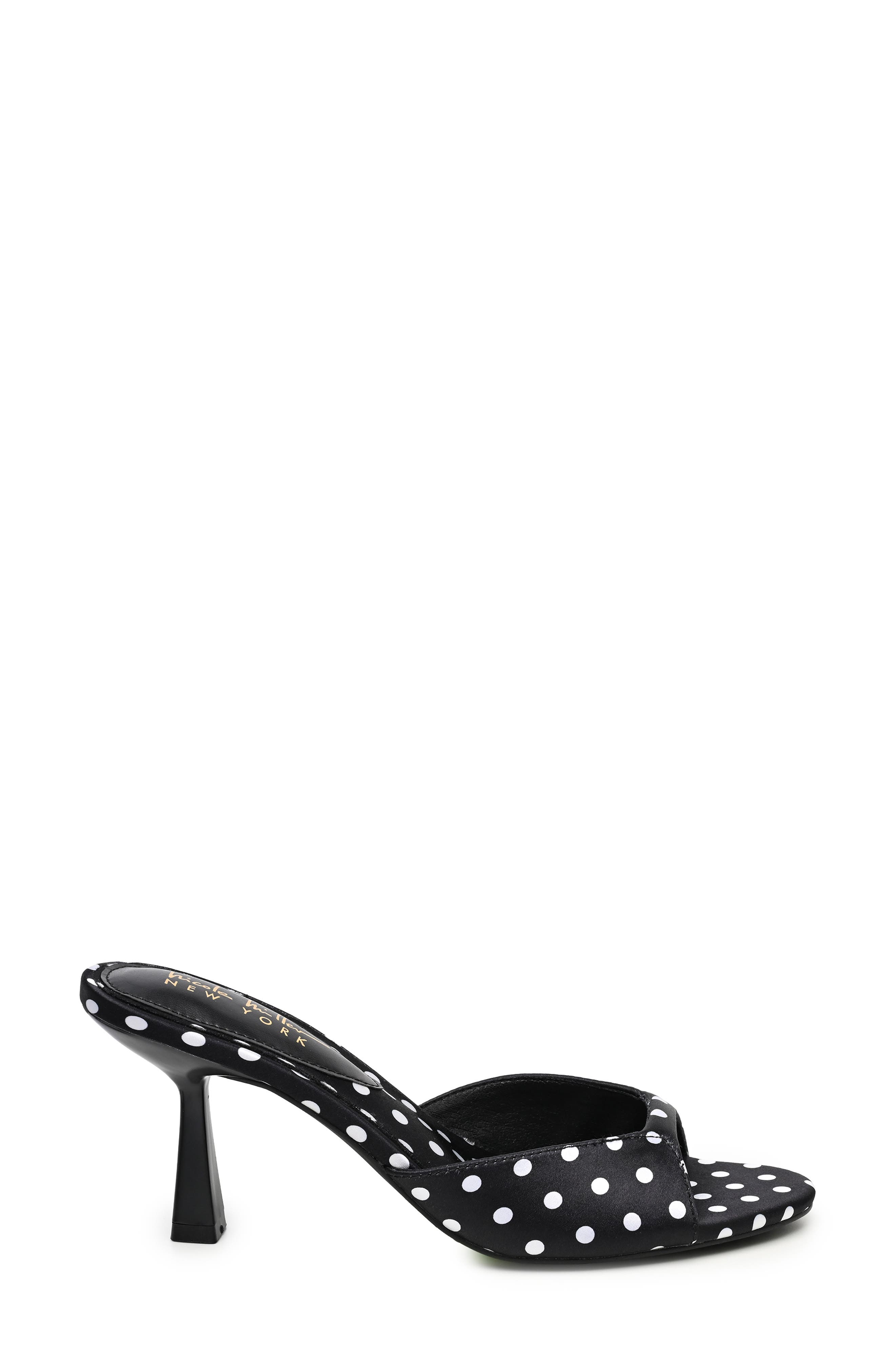 Kendry Polka Dot Slide Sandal, Alternate, color, BLACK POLKA