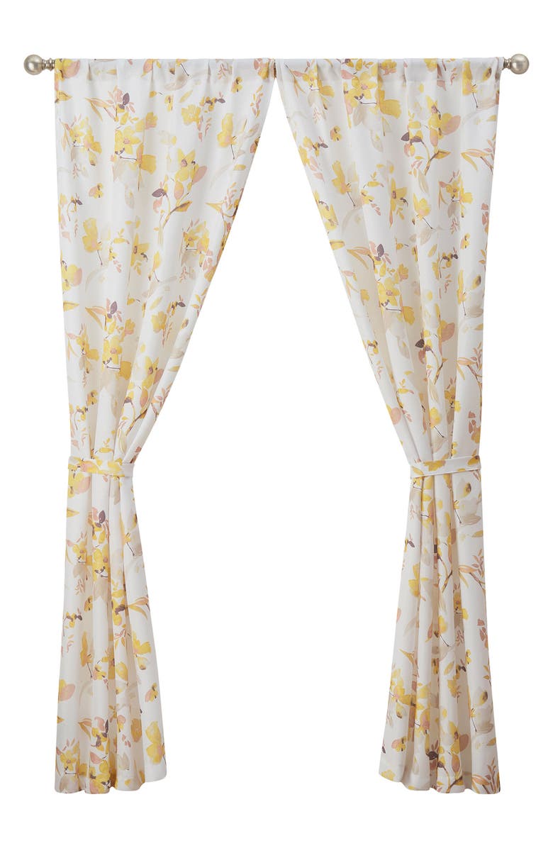 Lucky Brand Watercolor Floral Set of 2 Curtain Panels, Alternate, color, 