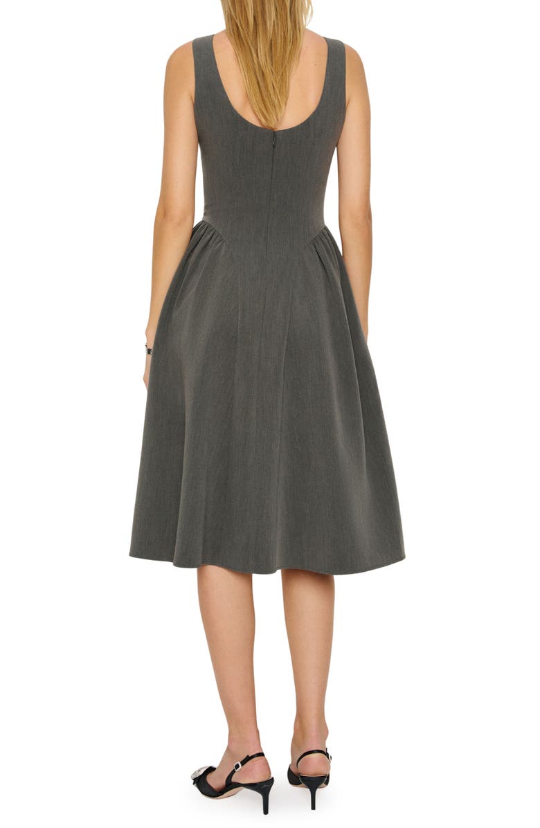 Reformation Anelis Sleeveless Fit & Flare Dress, Alternate, color, Grey