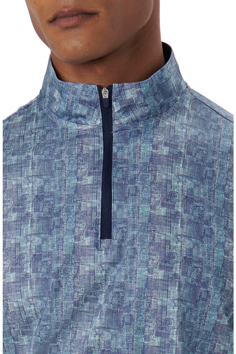 Anthony OoohCotton® Abstract Print Quarter Zip Pullover, Alternate, color, AQUA