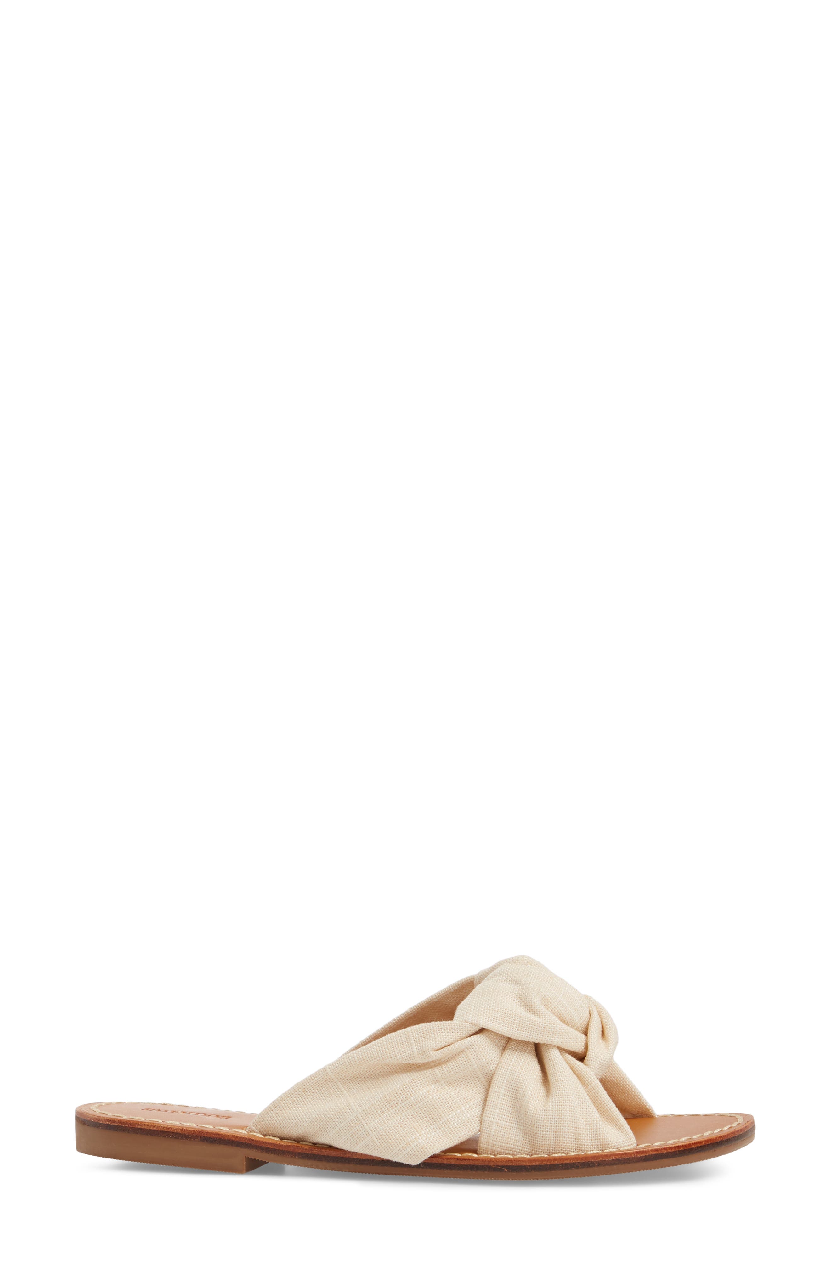 Knotted Slide Sandal, Alternate, color, BLUSH FABRIC