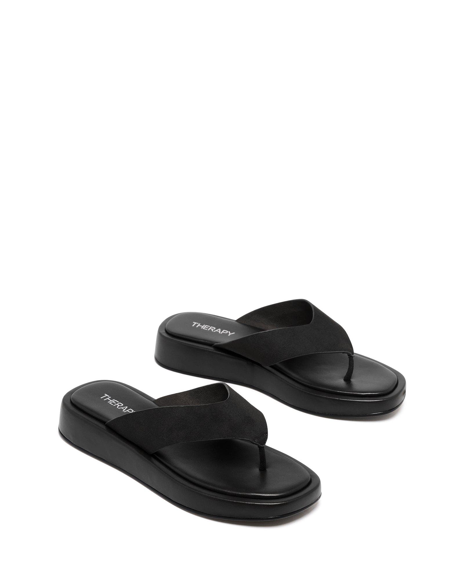 Veda Open Square Toe Sandal, Alternate, color, Black Faux Suede