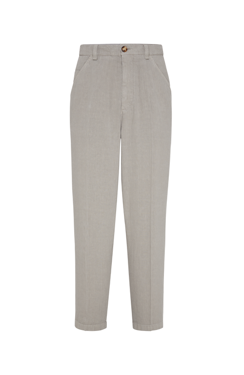 Brunello Cucinelli Leisure Fit Trousers In Khaki