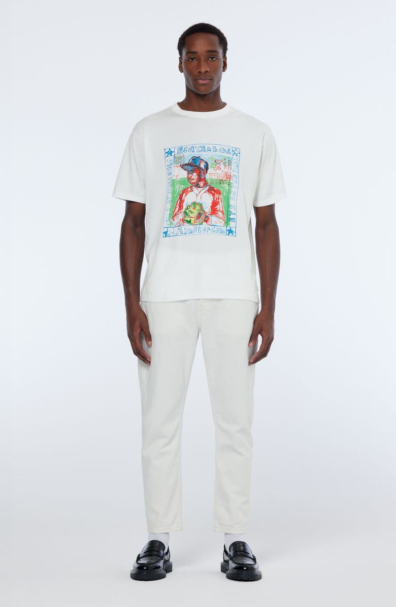 Scotch & Soda Relaxed Baseball Graphic T-Shirt, Alternate, color, White