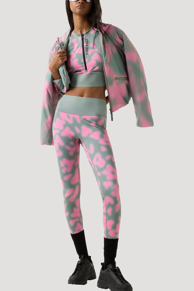 Celeste Functional Top, Alternate, color, Eucalyptus/Pink
