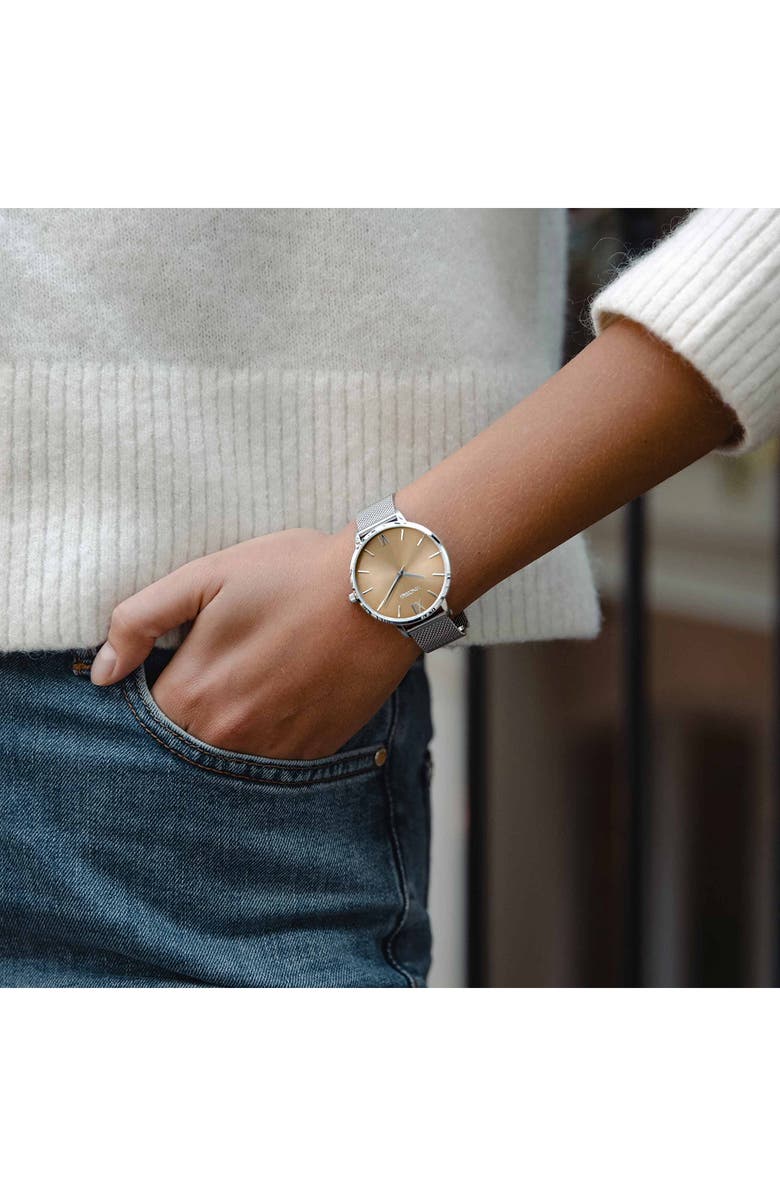 Vincero Eros Mesh Strap Watch, 38mm, Alternate, color, Bronze/ Silver