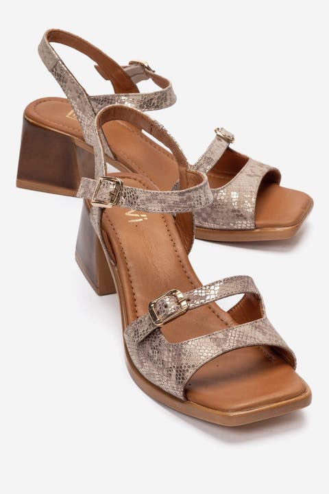 Yolen Leather Block Heel Sandal