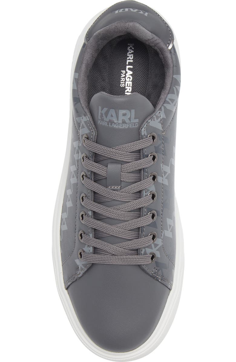 KARL LAGERFELD PARIS Side Logo Grid Low Top Sneaker, Alternate, color, Grey