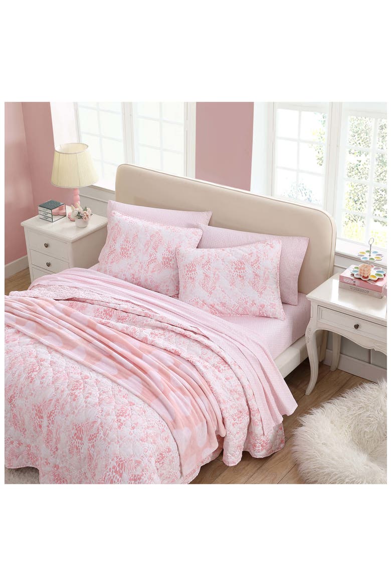 Butterfly Ombré Quilt & Sham Set, Alternate, color, PINK