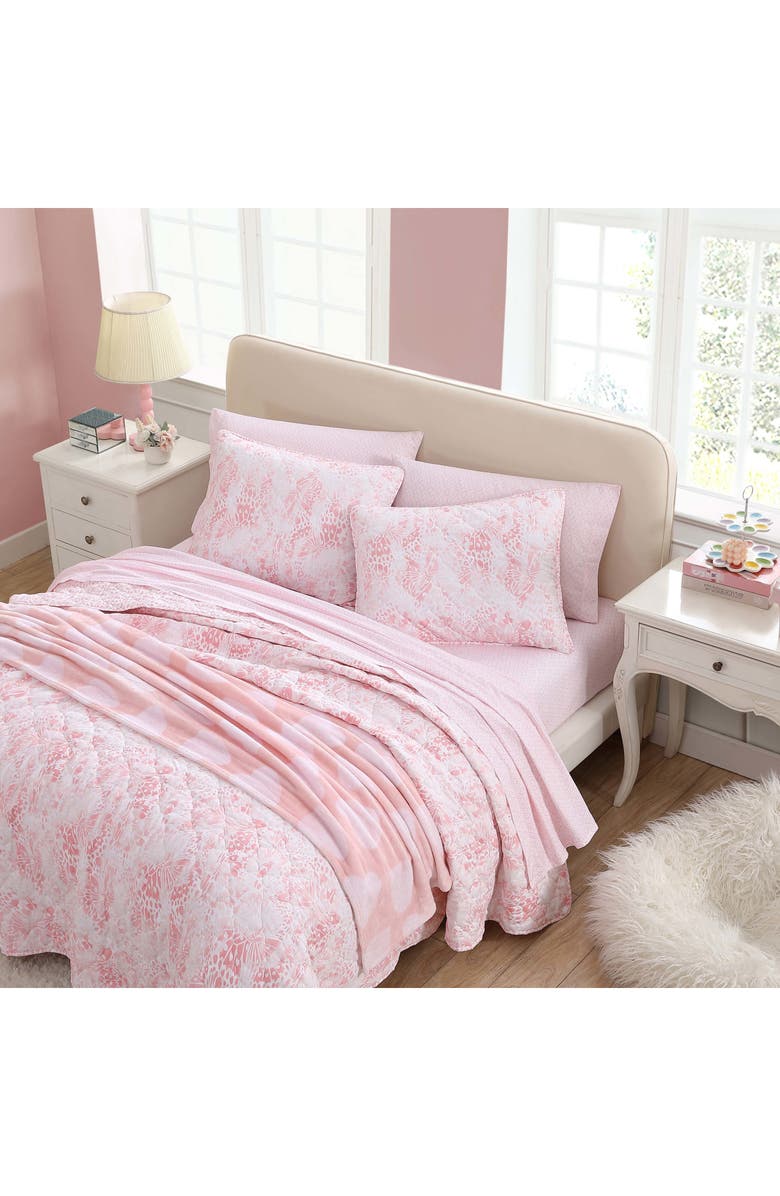 Betsey Johnson Butterfly Ombré Quilt & Sham Set, Alternate, color, Pink