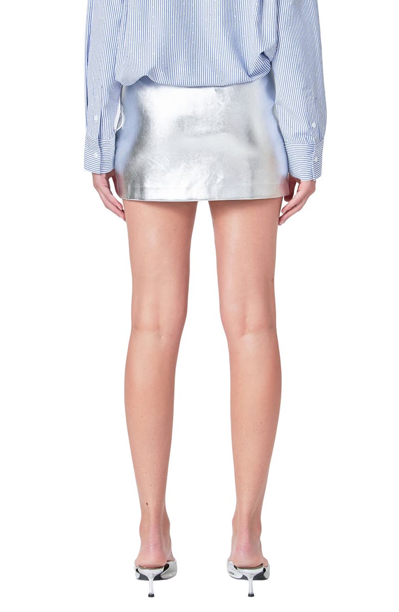 Endless Rose Metallic Faux Leather Miniskirt, Alternate, color, 