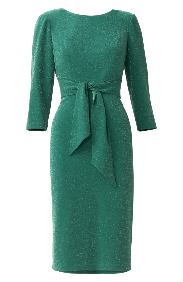 Adrianna Papell Metallic Knit Tie Front Dress, Alternate, color, 