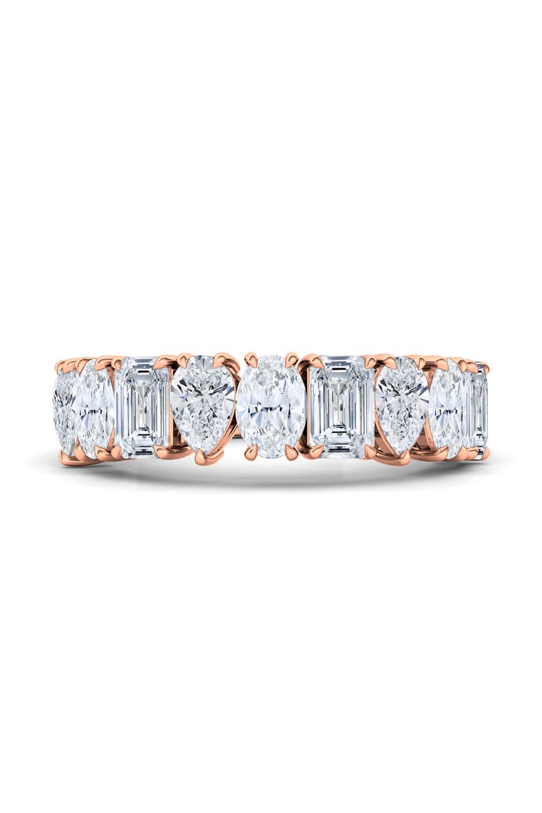 Pear, Oval & Emerald Cut Lab Created Diamond Half Eternity Ring, Alternate, color, ROSE GOLD